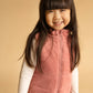 Minihaha Girls Wild Garden Quilted Zip Up Vest Rose