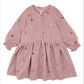 Minihaha Girls Orchard Bloom Embroidery Check Dress Dusty Pink