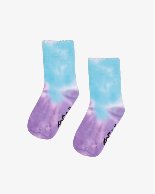 The Girl Club Lavender Tie-Dye Scallop Edge Socks