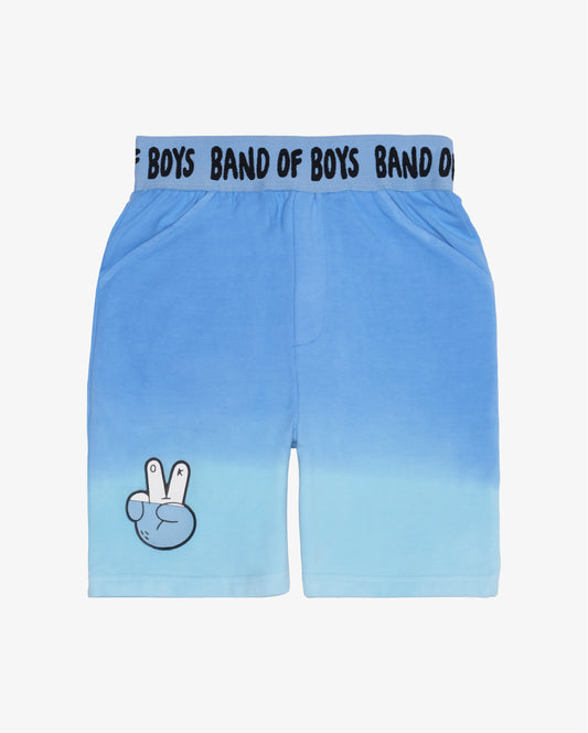 Band of Boys Peace Out Blue Dip-Dye Shorts