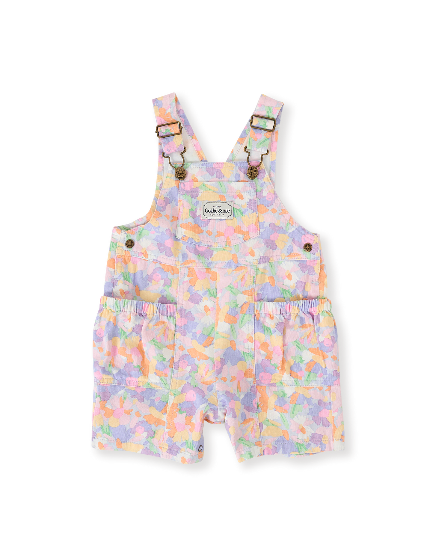 Goldie + Ace Pastel Bouquet Burton Pocket Overalls