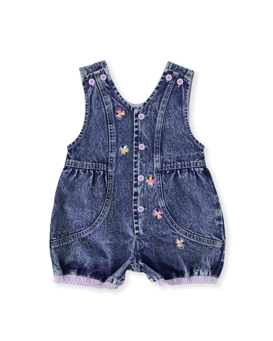 Goldie + Ace Nina Pastel Petals Denim Romper