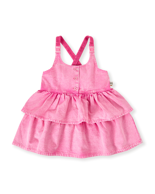 Goldie + Ace Saskia Denim Frill Pinafore Dress
