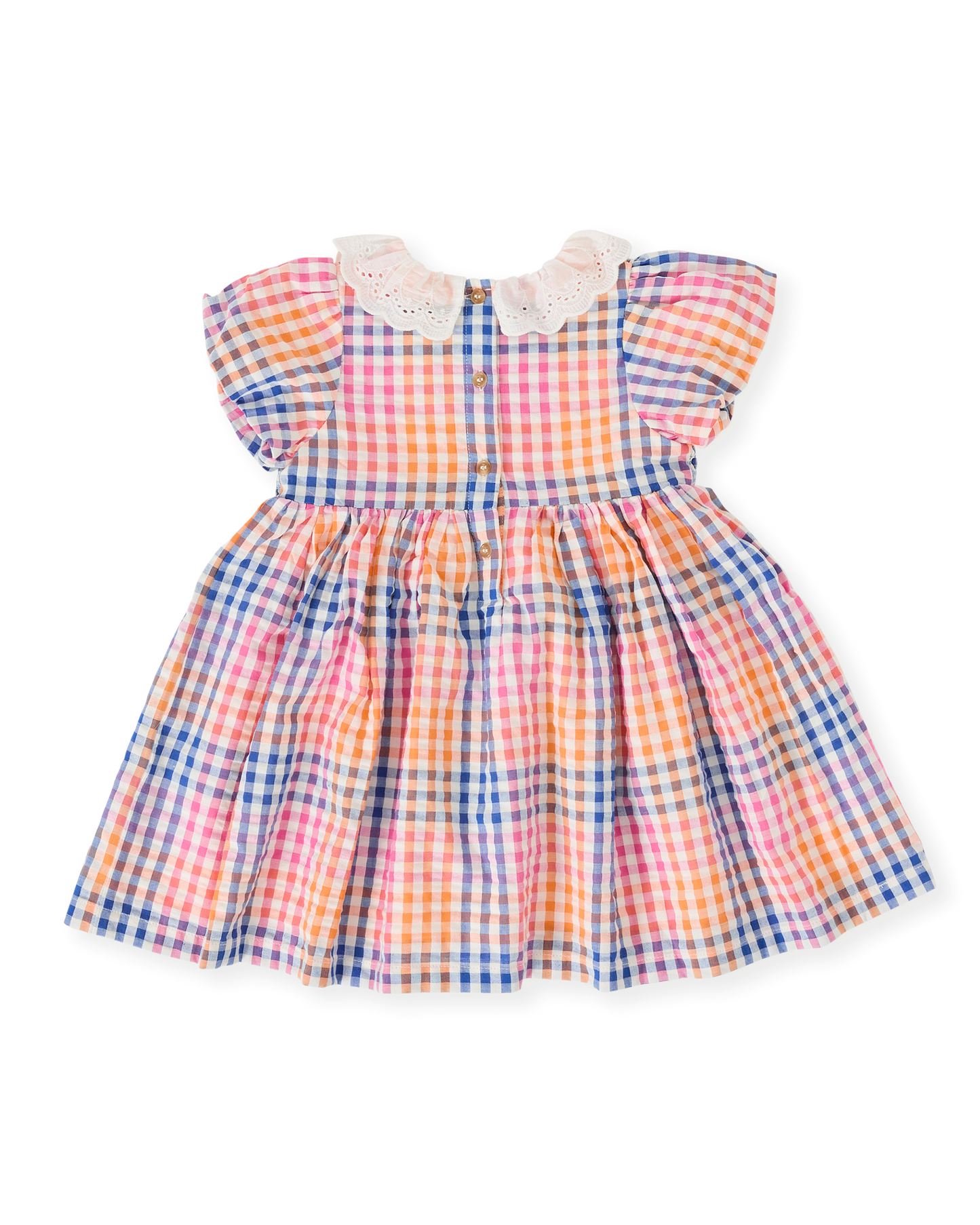 Goldie + Ace Rainbow Gingham Flo Smocked Dress
