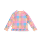 Goldie + Ace Rainbow Gingham Zip Up Rashguard