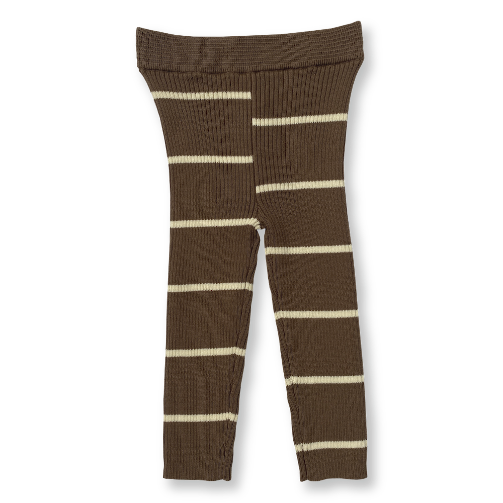 Grown Asymmetrical Stripe Leggings Clay