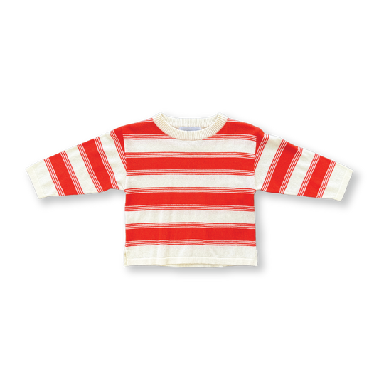 Grown Stripe Long Sleeve Tee Tomato