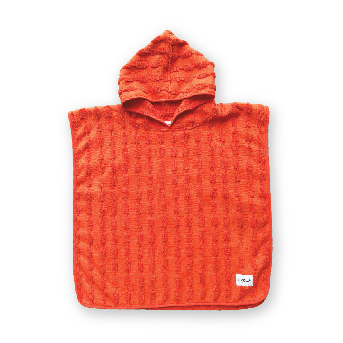 Grown Terry Towelling Poncho Rosso