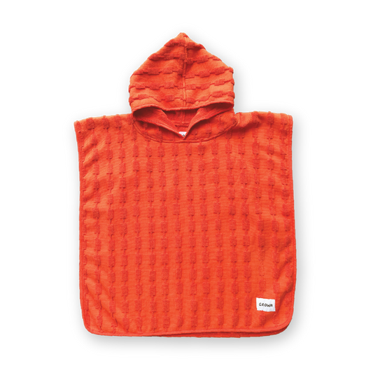 Grown Terry Towelling Poncho Rosso