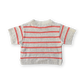 Grown Knitted Terry Striped Tee Dune/Rosso