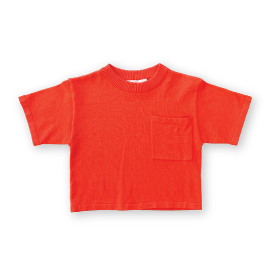 Grown Knitted Pocket Tee Rosso