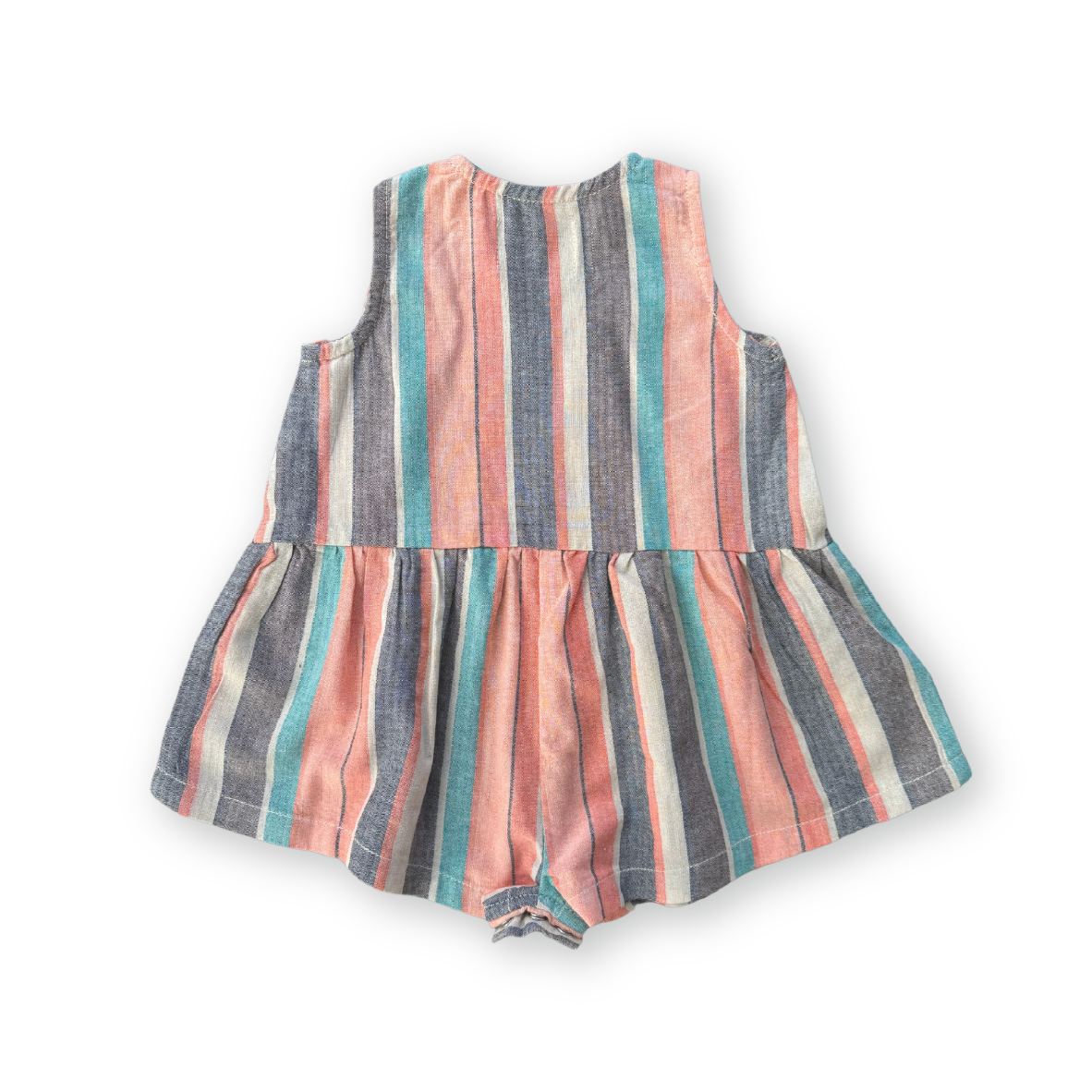 Grown Summer Stripe Cotton Romper