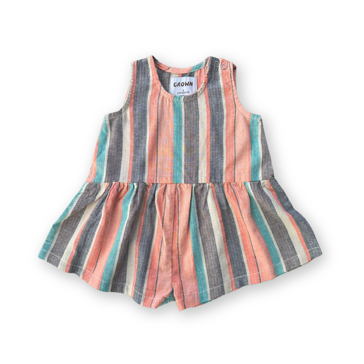 Grown Summer Stripe Cotton Romper