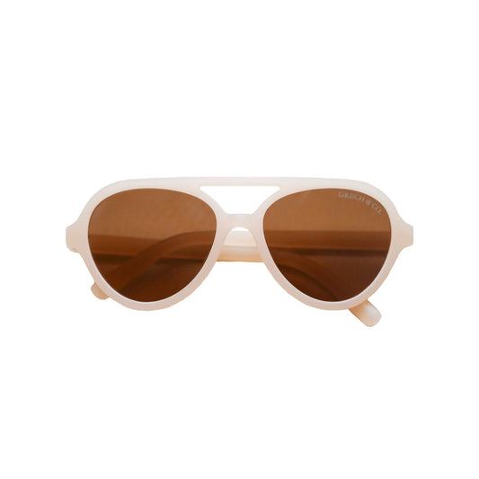 Grech & Co Aviator Classic Polarised Child Sunglasses Creamy White
