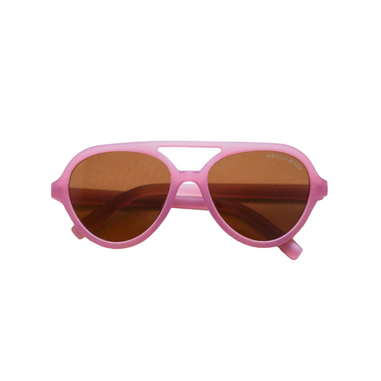 Grech & Co Aviator Classic Polarised Child Sunglasses Mauve Rose