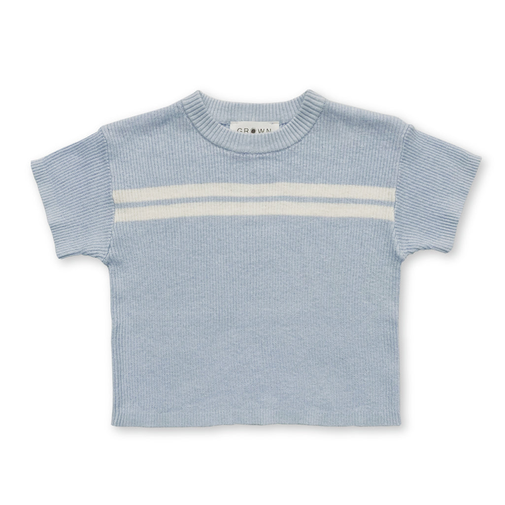 Grown Ribbed Hemp Tee Aqua