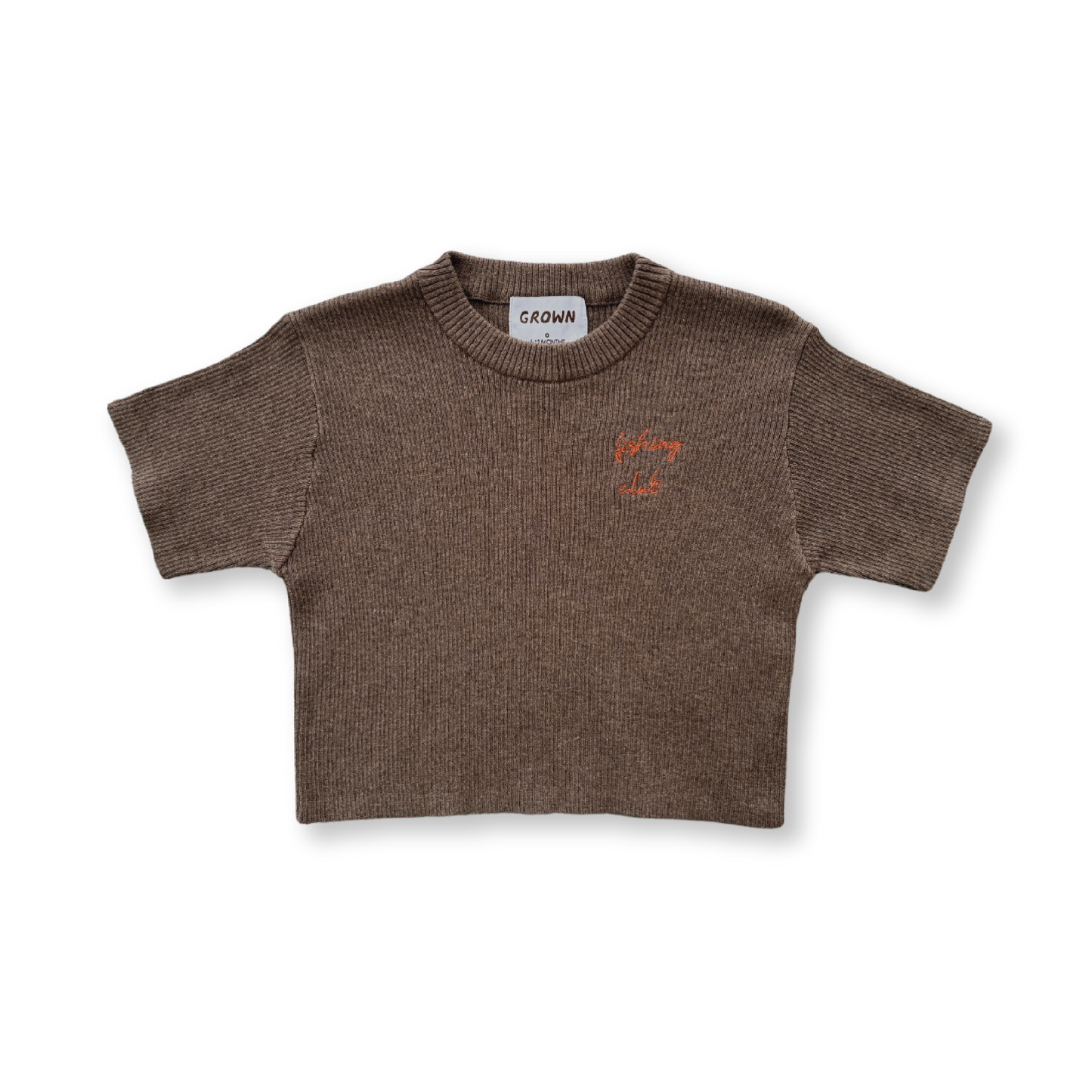 Grown Fishing Club Rib Tee Mud