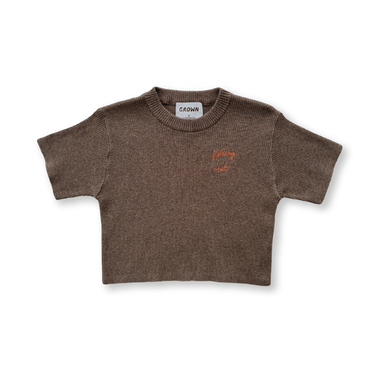 Grown Fishing Club Rib Tee Mud