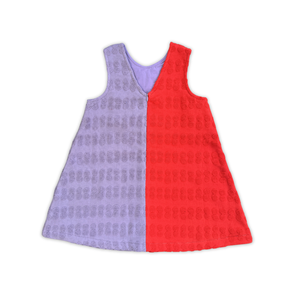 Grown Bubble Terry Towelling Dress Fiesta & Mauve