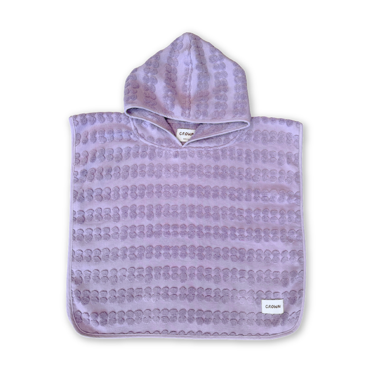 Grown Bubble Terry Towelling Poncho Mauve Small