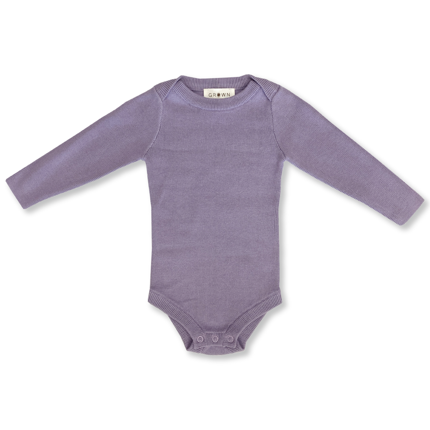 Grown Organic Ribbed Essential Bodysuit Iris