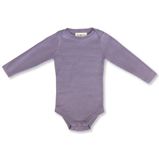 Grown Organic Ribbed Essential Bodysuit Iris