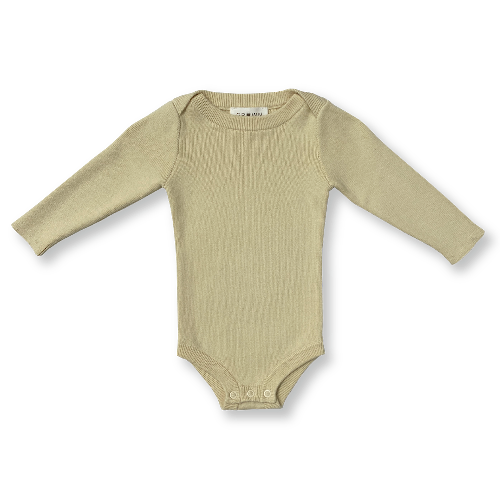 Grown Organic Ribbed Essential Bodysuit Pistachio