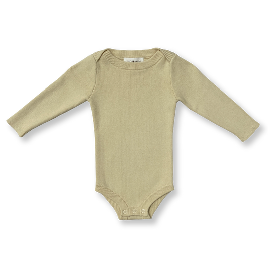 Grown Organic Ribbed Essential Bodysuit Pistachio