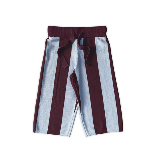 Grown Organic Striped Knit Pants Plum & Haze