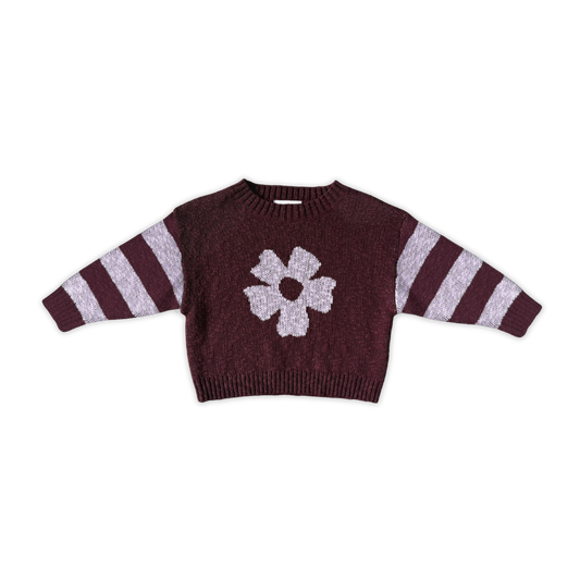 Grown Bloom Knit Pull Over Plum