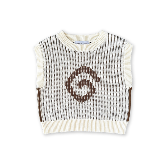 Grown Organic Swirl Knit Vest Milk