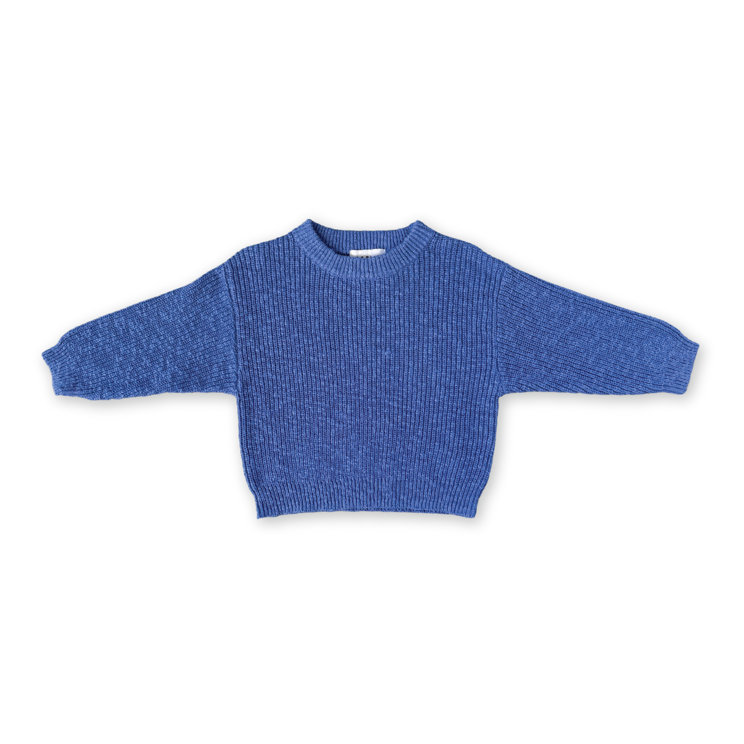 Grown Textured Organic Slub Knit Pull Over Cobalt