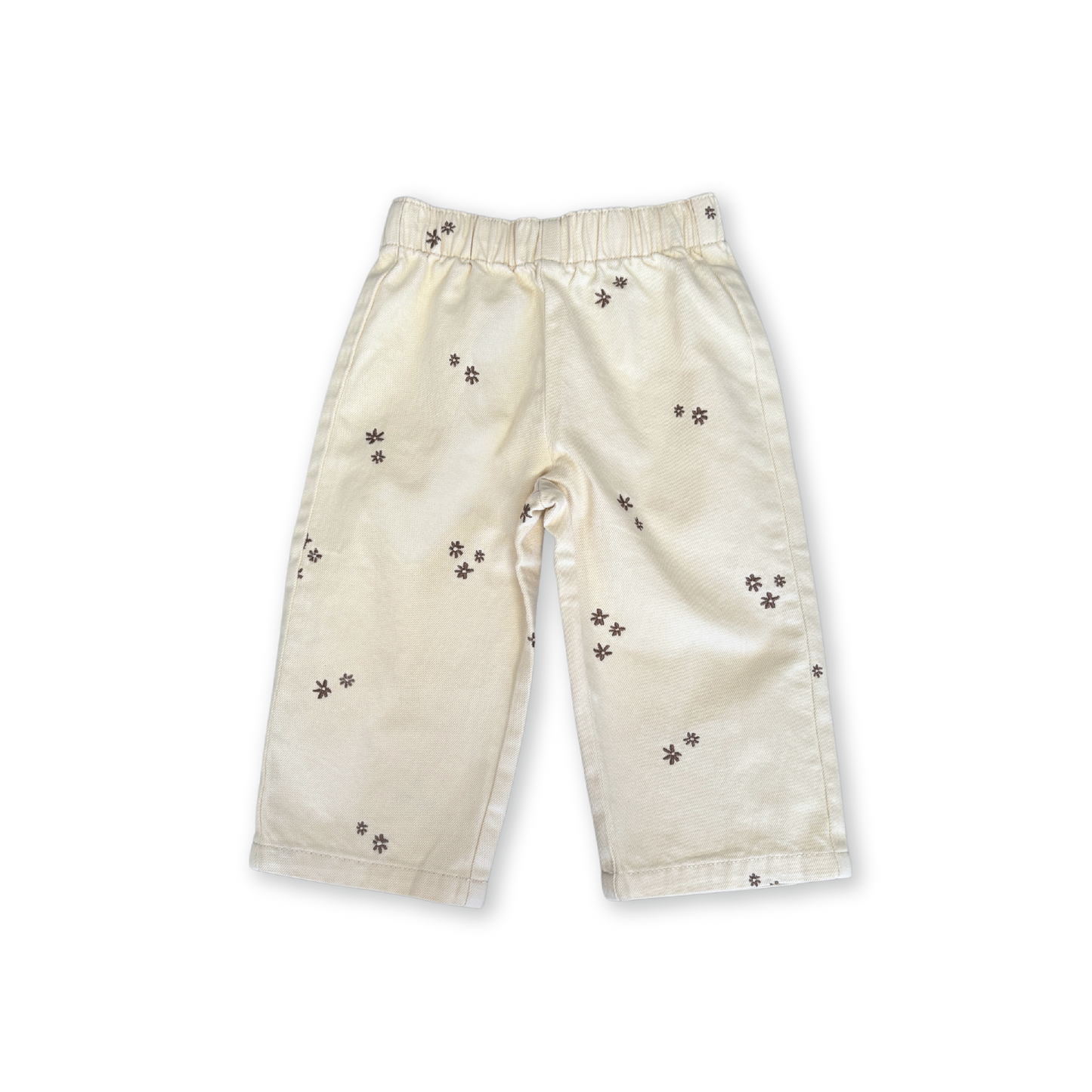 Grown Organic Denim Wild Flower Embroidery Pant Milk
