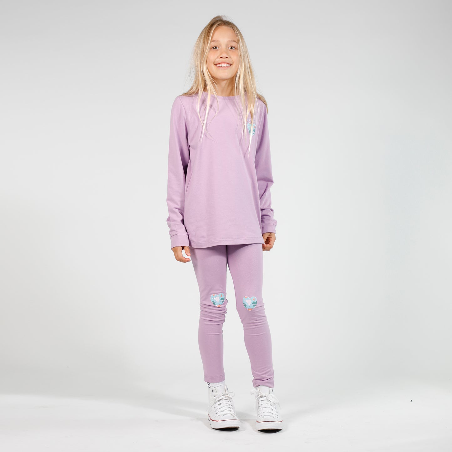 Hello Stranger Girls Long Sleeve Tee Purple