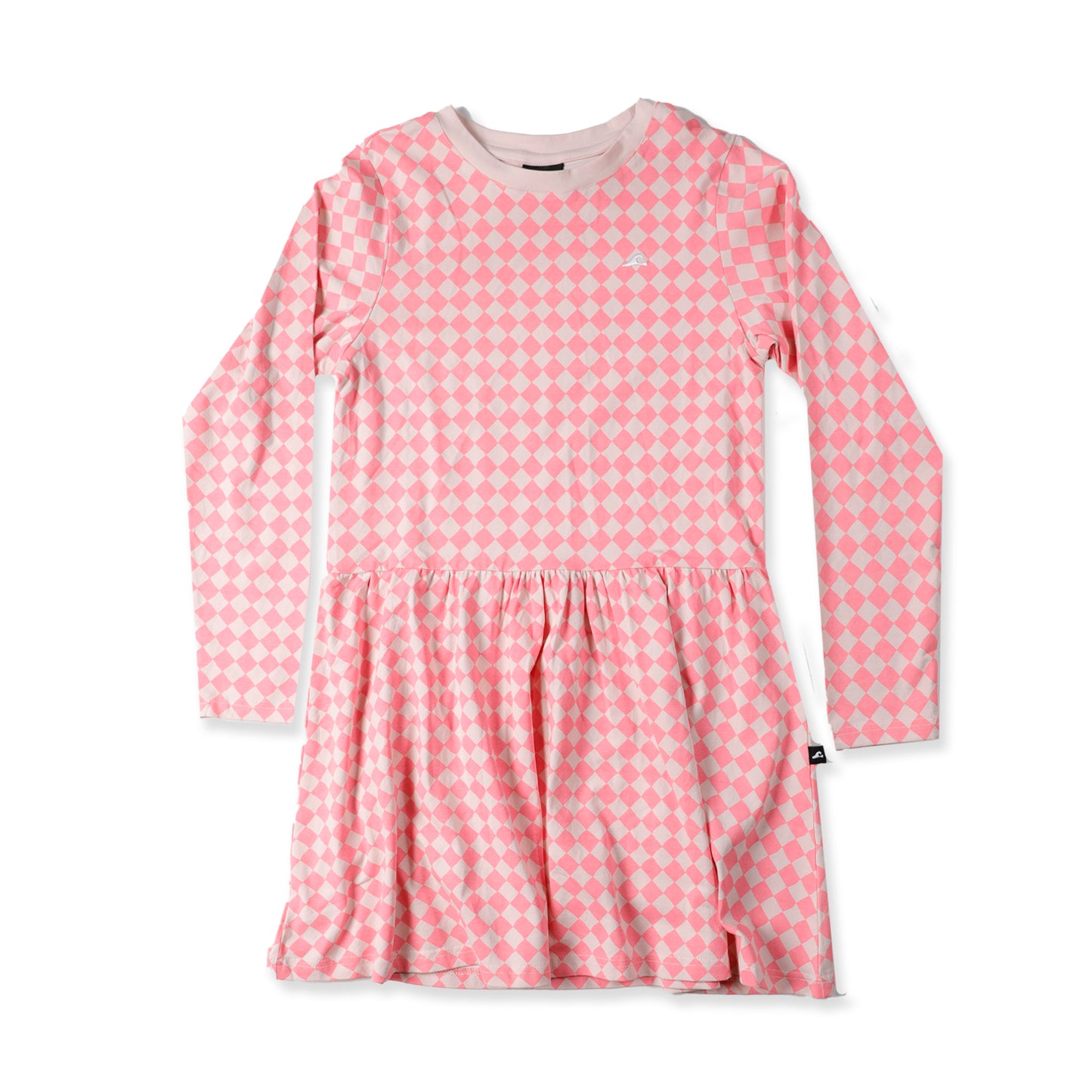 Hello Stranger Long Sleeve Monday Dress Pink Check