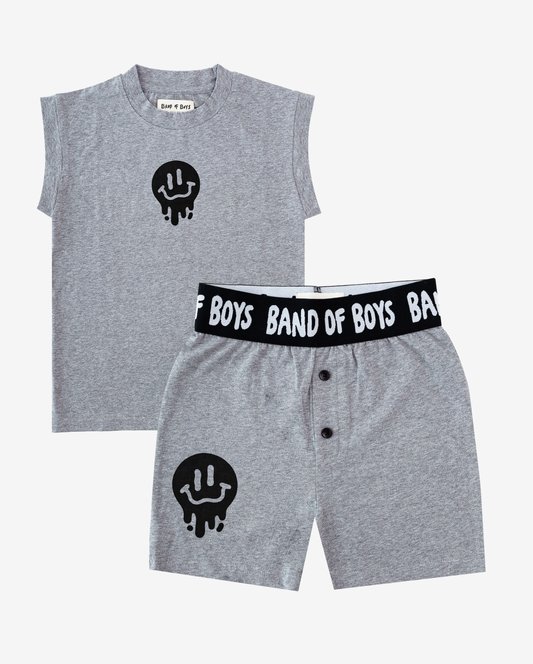 Band of Boys Drippin in Smiles Tank PJs Grey