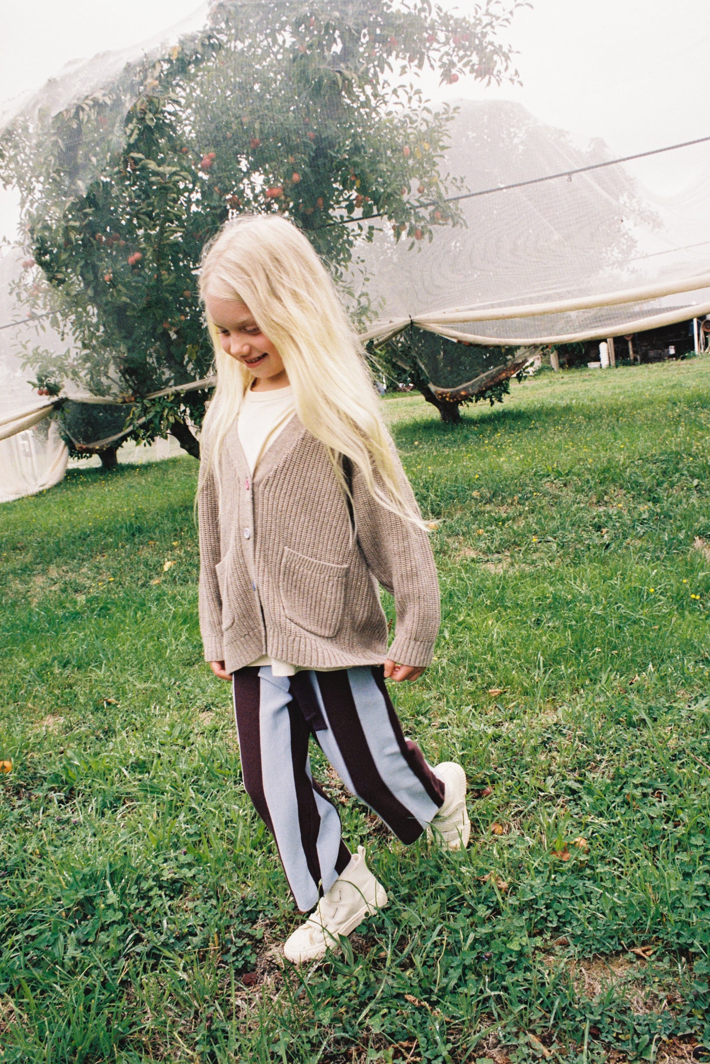 Grown Organic Striped Knit Pants Plum & Haze