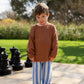 Grown Organic Milano Stripe Knit Pant Cobalt Ice
