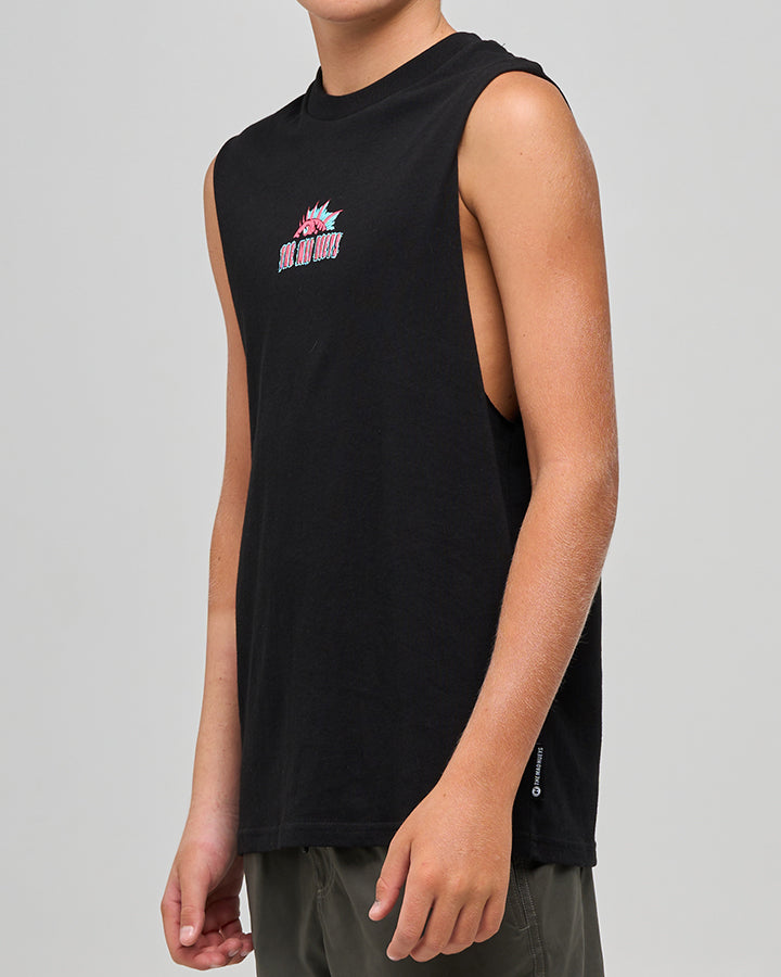 Mad Hueys King Cod Codzilla Muscle Tee Black