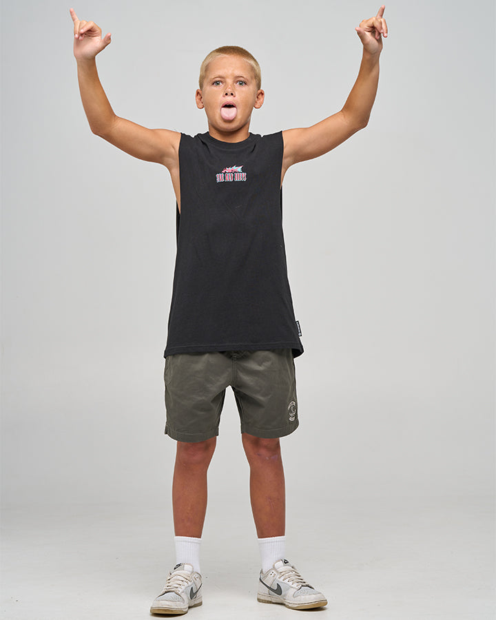 Mad Hueys King Cod Codzilla Muscle Tee Black