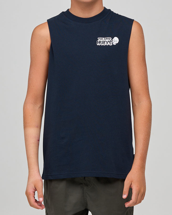 Mad Hueys Frothing For More Muscle Tee Navy