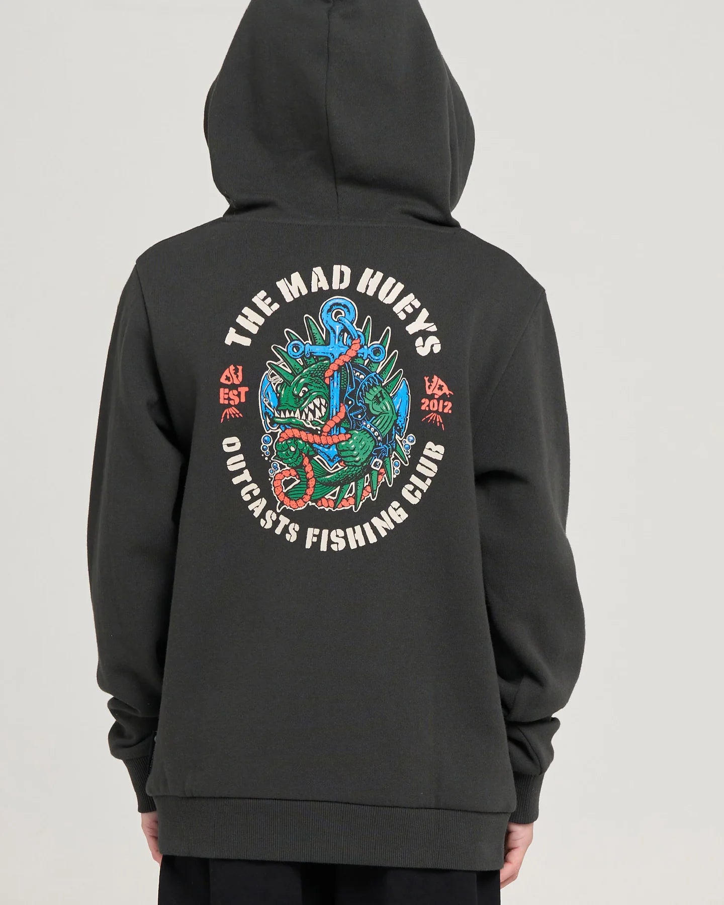 Mad Hueys Outcasts Hooded Pullover Vintage Black