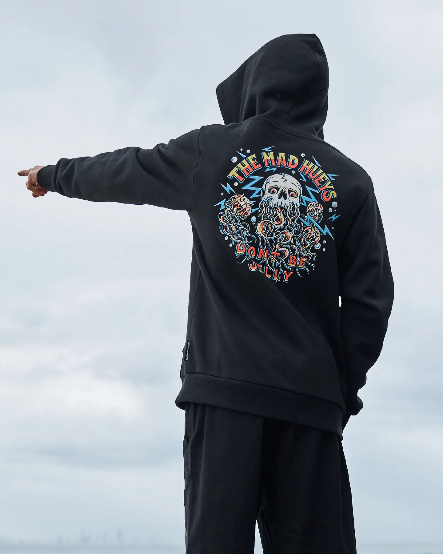 Mad Hueys Dont Be Jelly Hooded Pullover Black