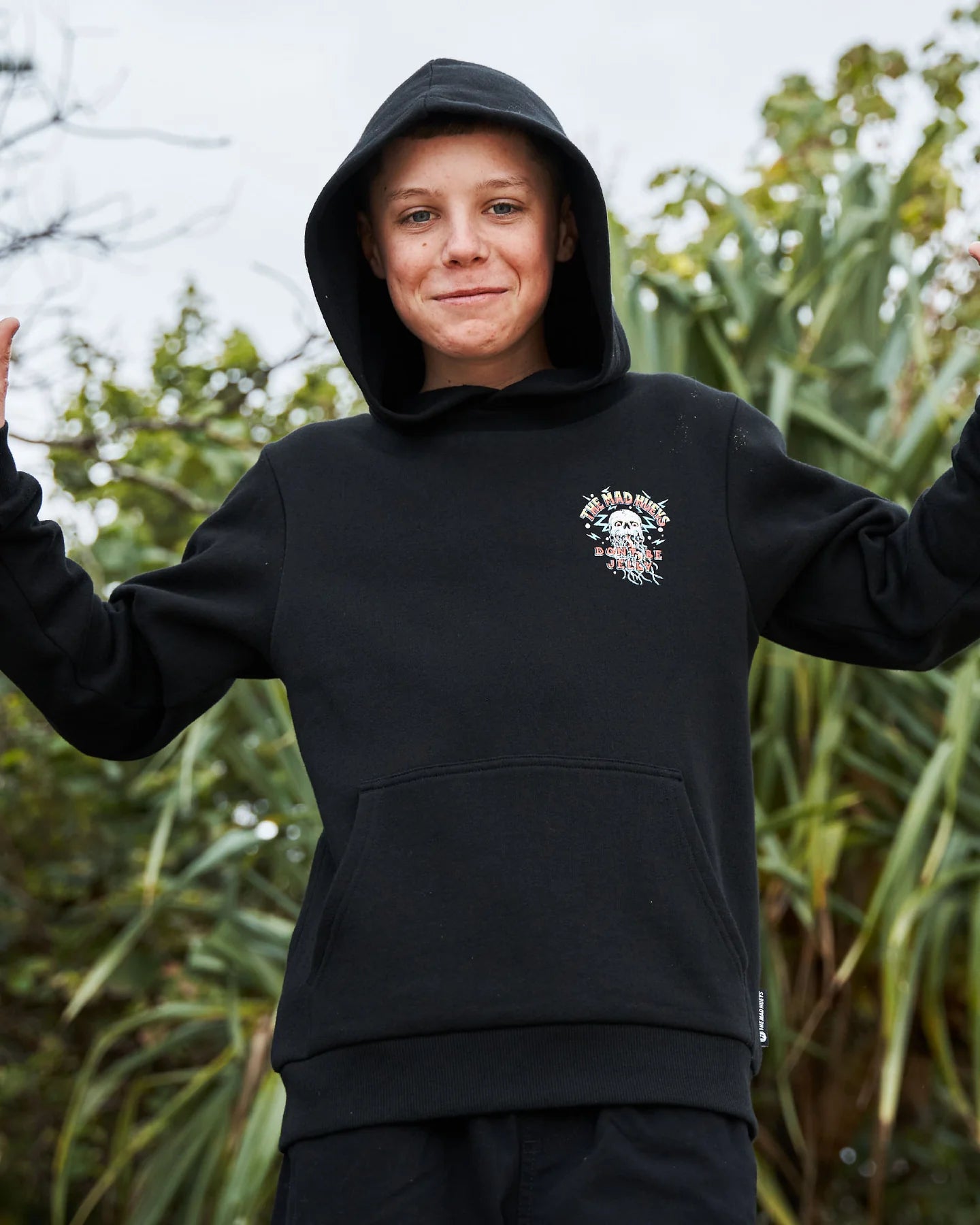 Mad Hueys Dont Be Jelly Hooded Pullover Black