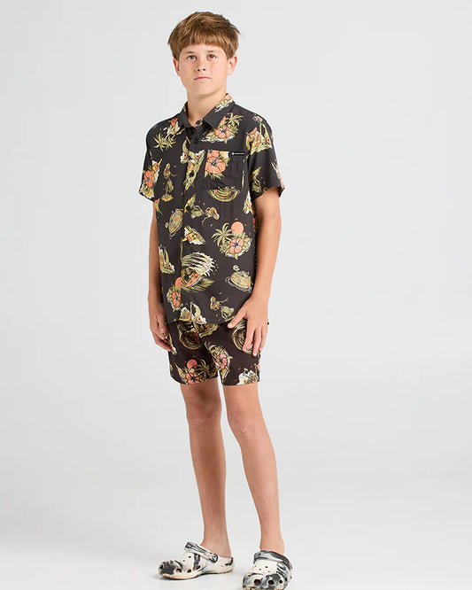 Mad Hueys Frothin Out Woven Shirt Vintage Black