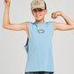 Mad Hueys Stay Frothing Muscle Tee Steel Blue