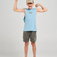 Mad Hueys Stay Frothing Muscle Tee Steel Blue