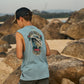Mad Hueys Stay Frothing Muscle Tee Steel Blue