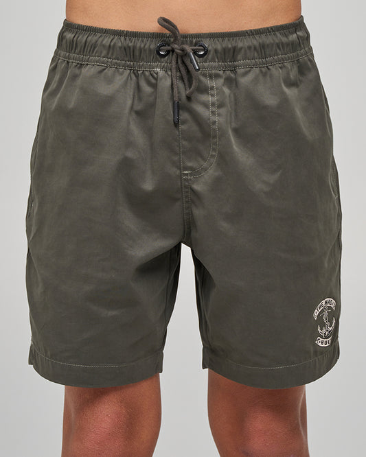 Mad Hueys Skull Anchor Swim Volley Short Charcoal