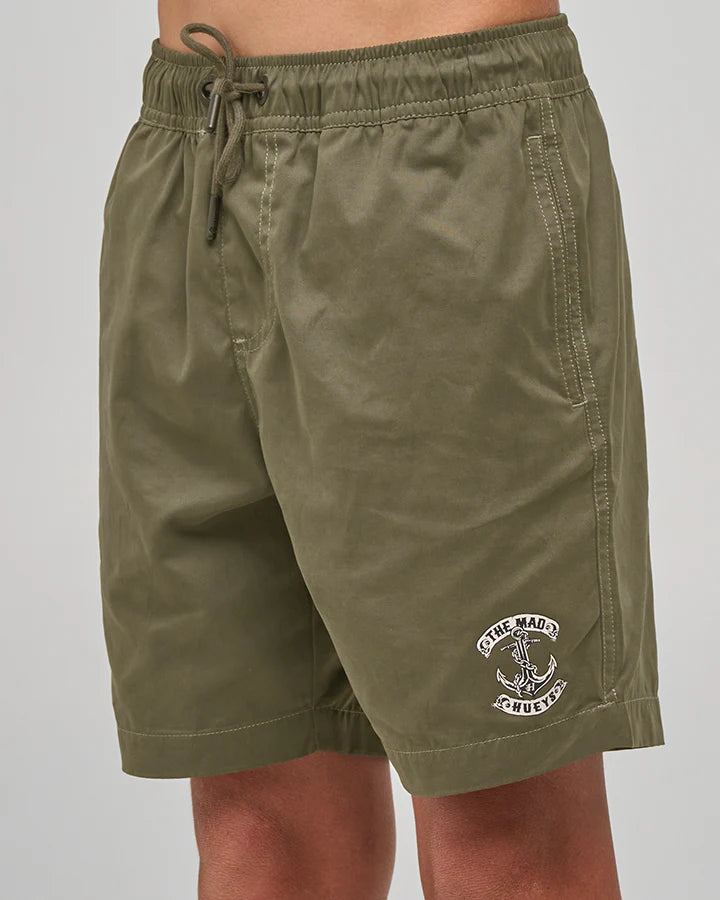 Mad Hueys Skull Anchor Swim Volley Short Olive